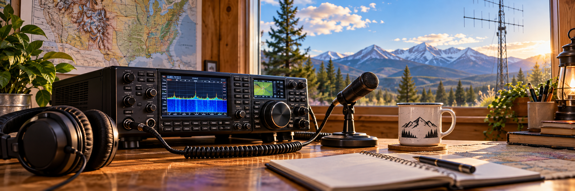 Ham radio station ready for contact in Colorado