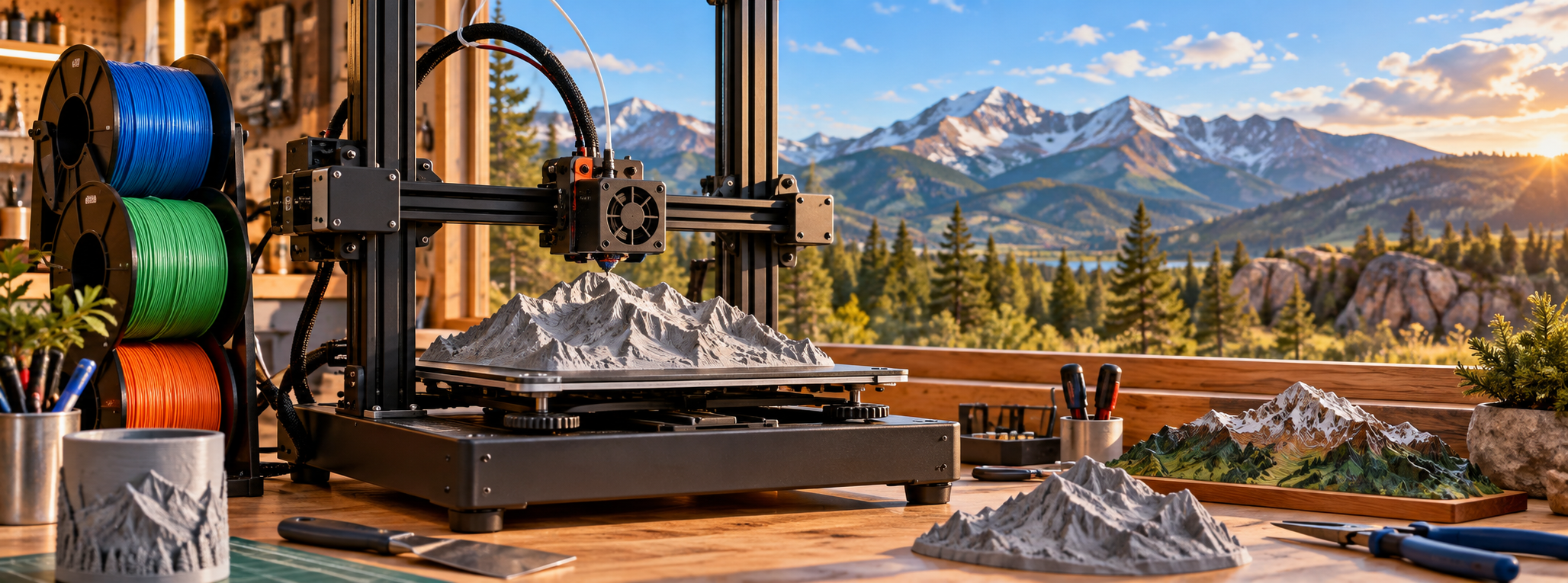 3-D printing workshop with Colorado mountain models