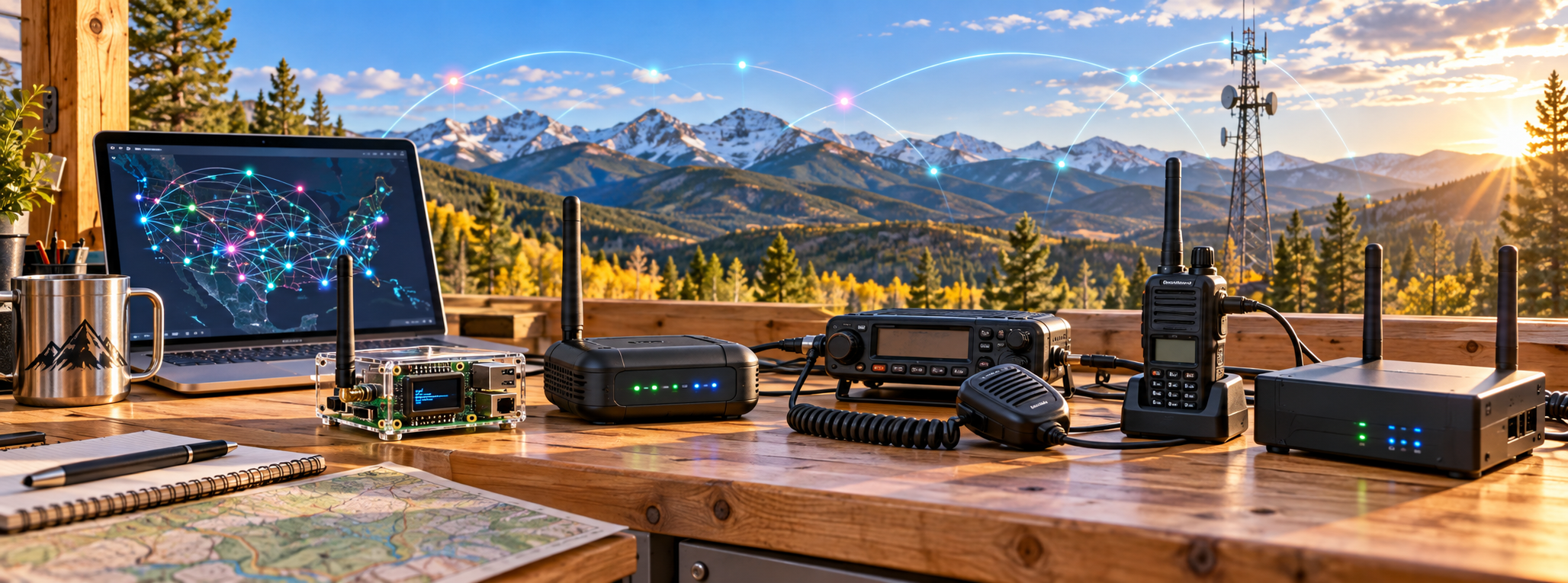 Connected ham radio hotspots and network nodes in Colorado