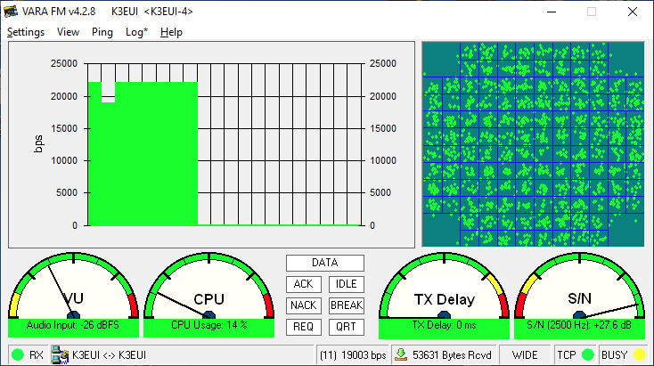 VARA FM software modem interface