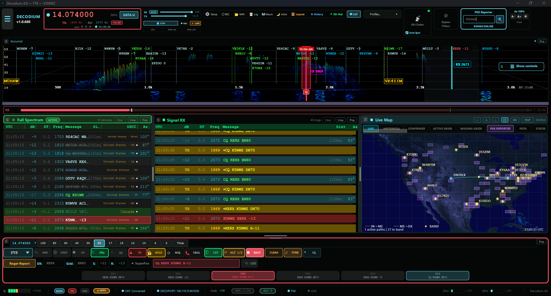 Decodium weak-signal decoding application interface