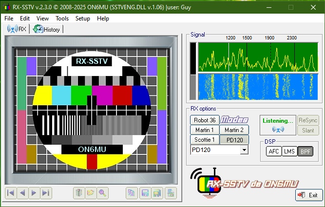 RX-SSTV receive-only Slow Scan Television decoder
